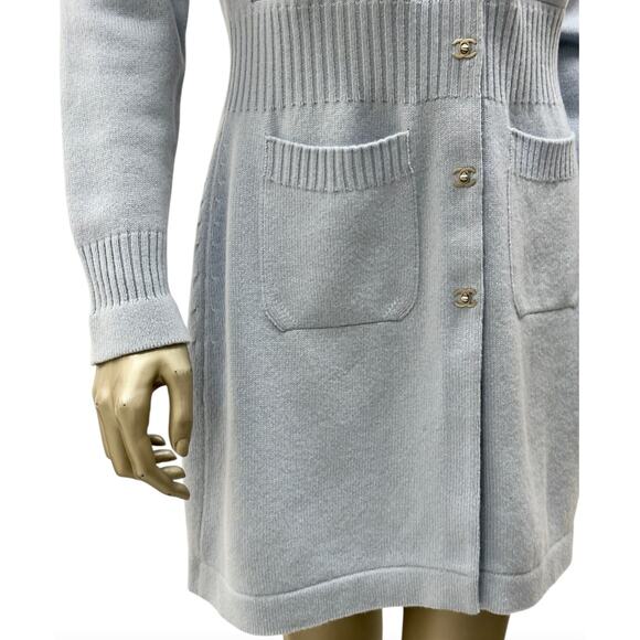 Chanel CC Turnlock Cashmere Sweater Dress - Size 40 - Picture 4 of 10